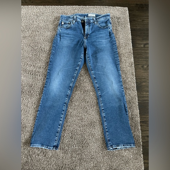 AG Women's Blue Straight Leg Jeans Mari crop high rise slim straight size 30 - Picture 11 of 16